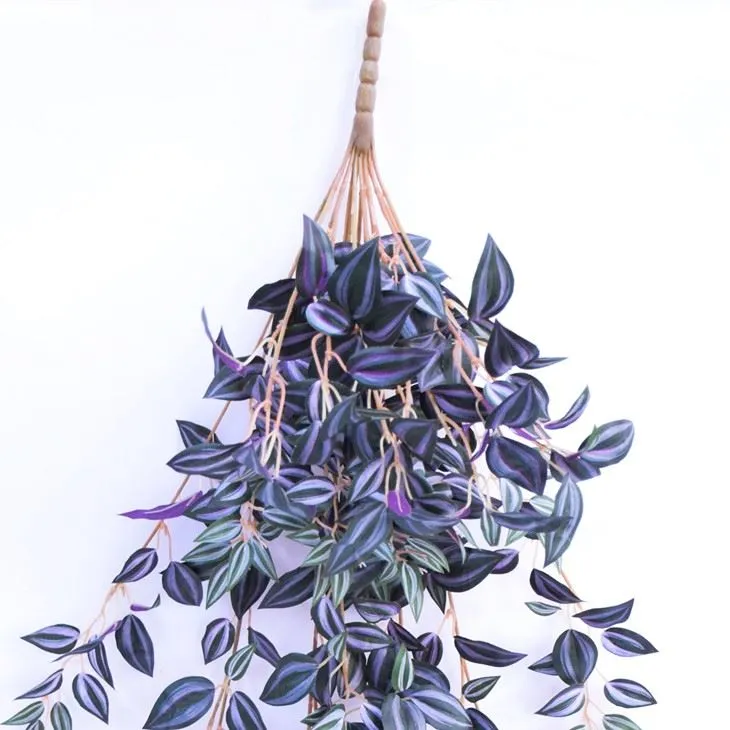 artificial mini eyebrow leaf hanging plant